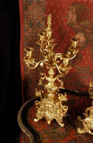 fig 4. Rococo Antique French Clock Set - Large and Superb by Fritz Marti.